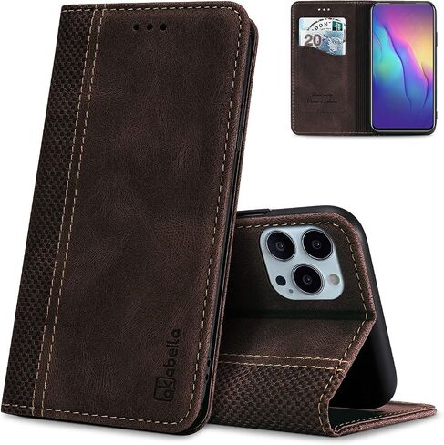 Mobile Phone Case Compatible with Google Pixel 9/Pixel 9 Pro Case Protective PU Leather Flip Case Stand Wallet Folding Case Bag Case with [Card Slot] [Stand Function] [Magnetic] Dark Brown in Saudi Arabia
