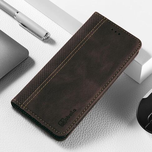 Mobile Phone Case Compatible with Google Pixel 9/Pixel 9 Pro Case Protective PU Leather Flip Case Stand Wallet Folding Case Bag Case with [Card Slot] [Stand Function] [Magnetic] Dark Brown in Saudi Arabia