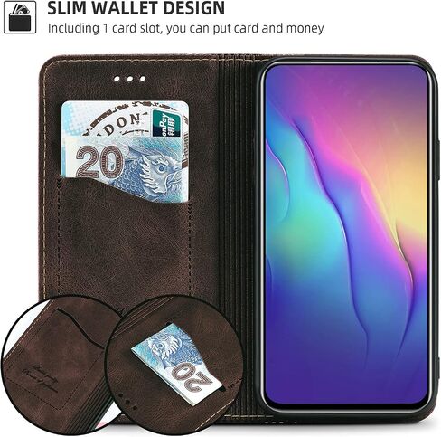 Mobile Phone Case Compatible with Google Pixel 9/Pixel 9 Pro Case Protective PU Leather Flip Case Stand Wallet Folding Case Bag Case with [Card Slot] [Stand Function] [Magnetic] Dark Brown in Saudi Arabia