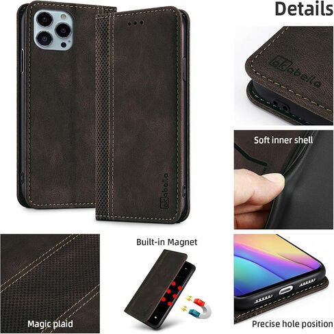 Mobile Phone Case Compatible with Google Pixel 9/Pixel 9 Pro Case Protective PU Leather Flip Case Stand Wallet Folding Case Bag Case with [Card Slot] [Stand Function] [Magnetic] Dark Brown in Saudi Arabia