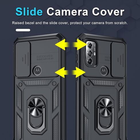 Janmitta متوافق مع Moto Razr 2024/Razr+ Plus 2024 مع حبل + حماية المفصلات + حامل حلقة الإصبع، غطاء هاتف مقاوم للصدمات بطبقة مزدوجة، أسود in Kuwait