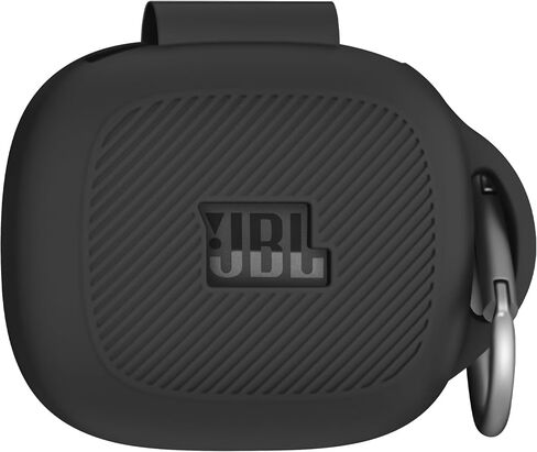 Geiomoo Silicone Case for JBL Live Pro 2, Soft Flexible Scratch Resistant Protective Cover with Carabiner (Black) in Saudi Arabia