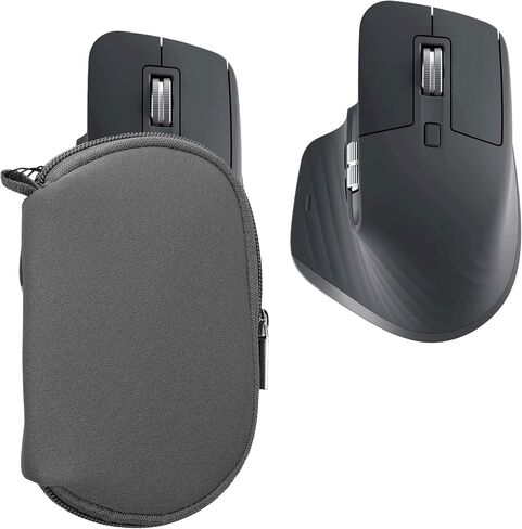 kwmobile Neoprene Case Compatible with Logitech MX Master 3 / Master 3S / Master 2S - Case for Mouse Soft Pouch Carry Bag - Dark Grey in Saudi Arabia