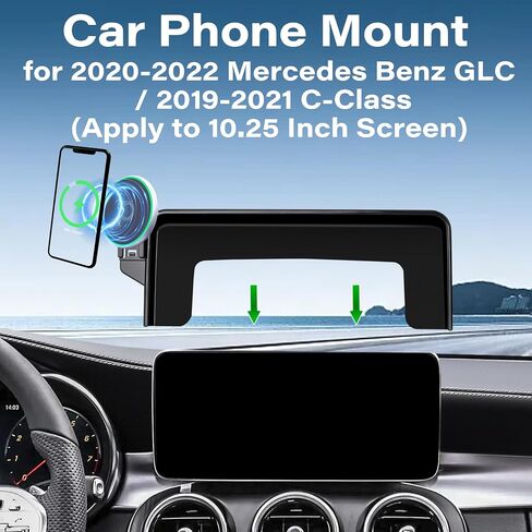 حامل هاتف السيارة لعام 2016-2019 مرسيدس بنز GLC/2015-2018 C-Class Accessories تنطبق على شاشة تعمل باللمس 7 بوصة 15W شاشة شاحنة لاسلكية سريعة in Kuwait