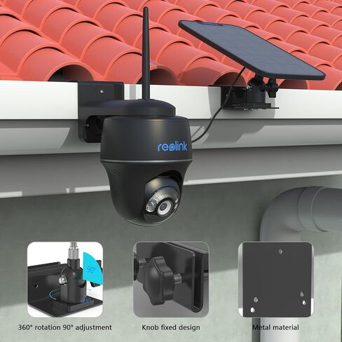 Gutter Bracket Mount for Reolink Argus PT 3MP/4MP/5MP/2K,Reolink Argus PT 4K/8MP, Reolink Go PT Ultra Camera and Solar Panel (1pack,Black) in Saudi Arabia