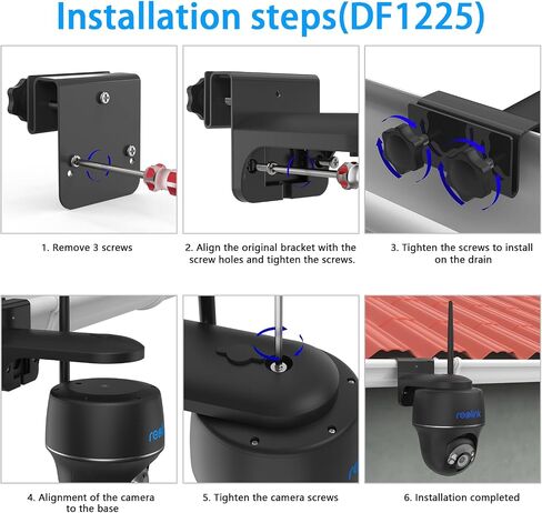 Gutter Bracket Mount for Reolink Argus PT 3MP/4MP/5MP/2K,Reolink Argus PT 4K/8MP, Reolink Go PT Ultra Camera and Solar Panel (1pack,Black) in Saudi Arabia