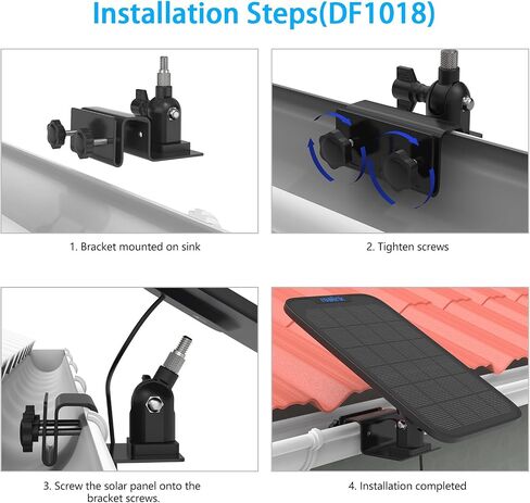 Gutter Bracket Mount for Reolink Argus PT 3MP/4MP/5MP/2K,Reolink Argus PT 4K/8MP, Reolink Go PT Ultra Camera and Solar Panel (1pack,Black) in Saudi Arabia