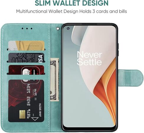 حالة OnePlus Nord N100 ، OnePlus N100 BE2013 CASE مع واقي شاشة زجاجي مزدحمة ، زهرة PU LEALLE CARDER CORDER in Kuwait