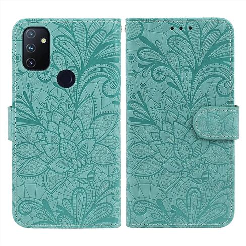 حالة OnePlus Nord N100 ، OnePlus N100 BE2013 CASE مع واقي شاشة زجاجي مزدحمة ، زهرة PU LEALLE CARDER CORDER in Kuwait