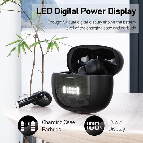 Wireless Earbuds, Bluetooth Headphones 5.3 with LED Power Display Charging Case,True Wireless Earphones Deep Bass Stereo Sound TWS Microphone, IP67Waterproof for Sleep Sport Workout Gam in Saudi Arabia