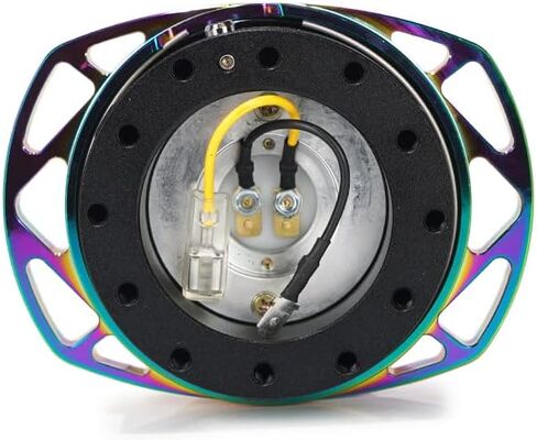 NRG Innovations NRG-SRK-257-1BK Gen 2.0 Steering Wheel Quick Release Kit Adapter, Black SFI Body/Black Cutout Ring (No Horn), 6x70mm & 6x74mm Bolt Pattern in Kuwait