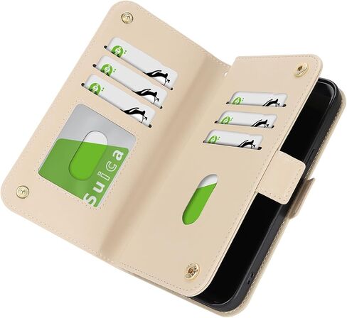 for iPhone 15 Pro Max Case Wallet with Card Holder,for iPhone 15 Pro Max Wallet Case Women Men with Stand,Leather Magnetic Zipper Pocket Wrist Strap Flip Phone Case-White Leopard in Kuwait