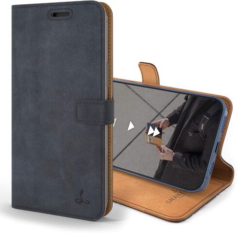 Snakehive Leather Wallet for iPhone 12 Pro - Real Leather Wallet Phone Case - Genuine Leather with Viewing Stand and 3 Card Holder - Flip Folio Cover with Card Slot in Saudi Arabia