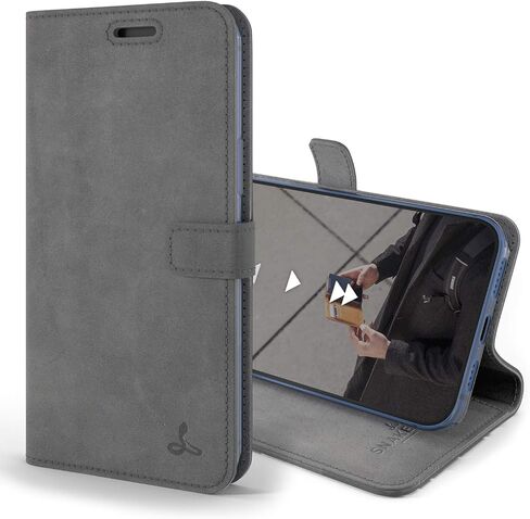 Snakehive Leather Wallet for iPhone 12 Pro - Real Leather Wallet Phone Case - Genuine Leather with Viewing Stand and 3 Card Holder - Flip Folio Cover with Card Slot in Saudi Arabia