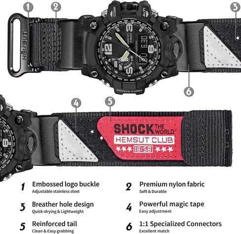 Watch Band Strap for Casio G-shock GWG-1000 GWG1000,Super Rugged Nylon Sports Strap in Saudi Arabia