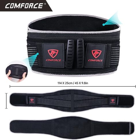 Back Brace for Men and Women - Breathable Waist Lumbar Support Belt for Lower Back Pain Relief, Sciatica, Herniated Disc, Scoliosis - Adjustable Design with Rigid Stays for Heavy Lifting, Workouts, and Daily Use (Fits Waist 30"-45") in Saudi Arabia