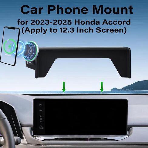 Car Phone Holder for 2023 2024 2025 Honda Accord Accessories Apply to 12.3 Inch Touch Screen 15W Fast Wireless Charger Screen Fixed Clip Cell Phone Mount Hands-Free 360 Degree Rotation in Saudi Arabia