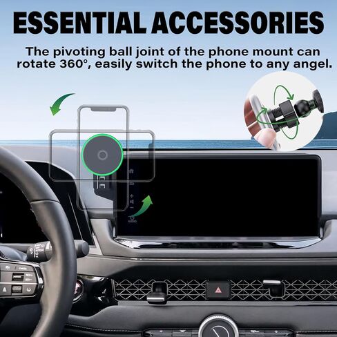 Car Phone Holder for 2023 2024 2025 Honda Accord Accessories Apply to 12.3 Inch Touch Screen 15W Fast Wireless Charger Screen Fixed Clip Cell Phone Mount Hands-Free 360 Degree Rotation in Saudi Arabia