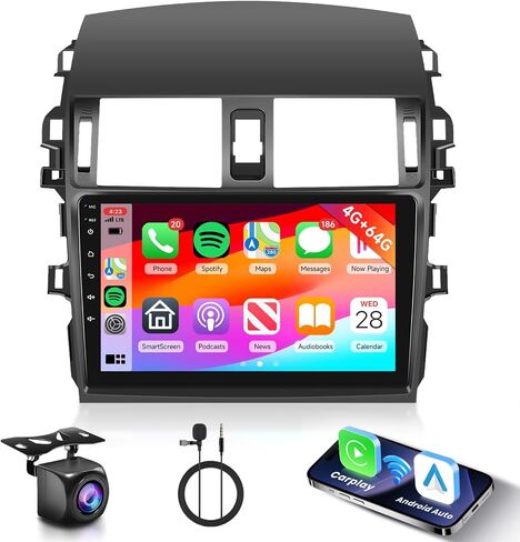 [4G+64G] Sterroid Car Steroo لتويوتا كورولا 2009-2013 مع رابط مرآة آلي للسيارات اللاسلكية ، شاشة اللمسة 9 بوصة Hodozzy مع GPS ، رابط المرآة ، Bluetooth ، WiFi ، 32EQ ، FM/RDS Radio Radio in Kuwait