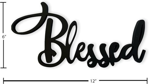 Family 3D Wood Art Word Script Cutout Sign (12x6 inches), Black Rustic Family Word Sign Cut Out Plaque for Farmhouse, Home, Dining Room Kitchen, Living Room, Bedroom in Saudi Arabia