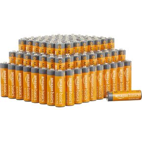 Amazon Basics 100 Pack AA High-Performance Alkaline Batteries, 10-Year Shelf Life, Easy to Open Value Pack & 12 Pack C Cell All-Purpose Alkaline Batteries, 5-Year Shelf Life, Easy to Open Value Pack