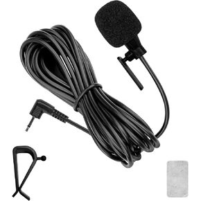 Car Stereo Microphone, 3.5MM AUX Interface External MIC Compatible with Multiple Car Models, for Car Vehicle Head Unit Bluetooth Enabled Stereo Radio/GPS/DVD with Clip Mount/Paste Type