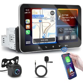 2+32G Inefala 7 Inch Android 13 Single Din Car Stereo Radio with Wireless Carplay Android Auto, HD Touchscreen with WiFi GPS EQ Bluetooth FM SWC USB Backup Camera MIC
