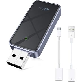 Wireless CarPlay Adapter for iPhone【2025 Latest Version】 Converts Factory Wired Mini CarPlay to Wireless, Car Audio Receivers Compatible with Apple，Multi-User Seamless Connection，Plug and Play,Black