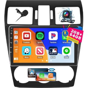 8 Core 4+64G Inefala Android Car Radio for Subaru Forester Impreza WRX STi 2013-2014 with Wireless Carplay Android Auto, 9 Inch Touchscreen Stereo with GPS WiFi BT5.0 FM/RDS EQ/DSP SWC Canbus