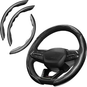 Cartist Carbon Fiber Steering Wheel Cover - Anti-Slip, Comfortable Grip for Men/Women - Durable, Universal Car Accessory (Black)