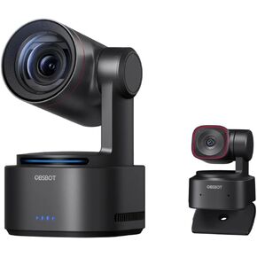 OBSBOT Tail 2 PTZR NDI Camera 4K@60FPS Bundle Tiny 2 Lite 4K Webcam, Pro AI Tracking, 1/1.5" CMOS, 50MP, 5X Optical Zoom, 12X Hybrid Zoom, SDI/HDMI/IP/USB 3.0 Output, Live Streaming.