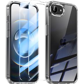 for iPhone 16e Case Clear, Transparent Phone Case for iPhone 16 e Case, Shockproof Military-Grade Protection, Classic Hybrid Cover,Clear