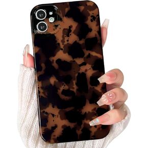 Nititop متوافق مع iPhone 14 Plus / 15 Plus Case لطيف النمر الأنيق طباعة بني العنبر تصميم السلحفاة الجمالية للنساء الرجال لينة TPU الغطاء الوقائي in Kuwait