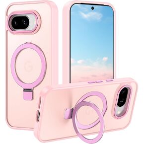for Google Pixel 9 Pro XL Case with Magnetic Invisible Stand [Military Drop Protection] [Compatible with MagSafe] Shockproof Slim Translucent Matte Anti-Slip, Black