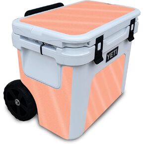 Glossy Glitter Cooler Skin Compatible with Yeti Roadie 32 Wheeled Cooler - Solid Peach - Premium 3M Vinyl Protective Wrap Decal Cover - Easy to Apply | Crafted in The USA by MightySkins