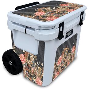 Glossy Glitter Cooler Skin Compatible with Yeti Roadie 32 Wheeled Cooler - Stitch Dragons - Premium 3M Vinyl Protective Wrap Decal Cover - Easy to Apply | Crafted in The USA by MightySkins