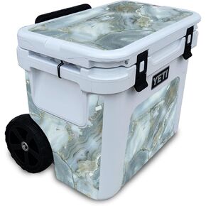 Glossy Glitter Cooler Skin Compatible with Yeti Roadie 32 Wheeled Cooler - Crystal Rock - Premium 3M Vinyl Protective Wrap Decal Cover - Easy to Apply | Crafted in The USA by MightySkins