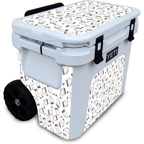 Glossy Glitter Cooler Skin Compatible with Yeti Roadie 32 Wheeled Cooler - Raining Cats - Premium 3M Vinyl Protective Wrap Decal Cover - Easy to Apply | Crafted in The USA by MightySkins