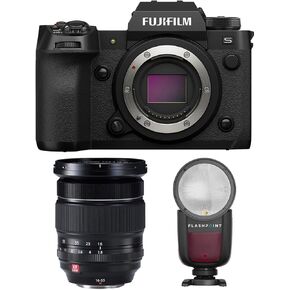 كاميرا Fujifilm X-H2S بدون مرآة ، أسود مع Fuji*X-F 16-55 F2.8 WR ، FP ZOOM LI-ON X R2 TTL ROUND FLS F/FU