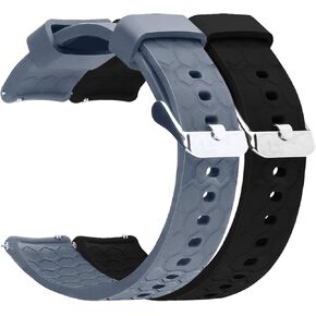 22mm Silicone Quick Release Watch Band Strap Compatible with Fossil Gen 5 Julianna, Q Wander/Founder/Marshal/Gen 4 Explorist HR Replacement Bands