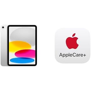Apple iPad 11 بوصة: رقاقة A16 ، طراز 11 بوصة ، شاشة شبكية شبكية سائلة ، 512 جيجابايت ، Wi-Fi 6 ، 12 ميجا بايت الأمامية/12 ميجابكسل ، معرف اللمس ، عمر البطارية طوال اليوم-الفضة مع AppleCare+ (عامين)