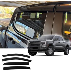 Vesul Compatible with Ford Ranger 2024 Rain Guard Window Visor Window Wind Deflector Shield Cover Vent Visor Outside Mount Type