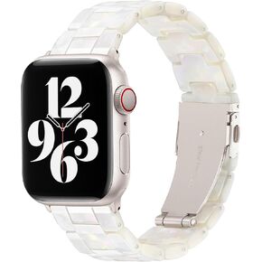 Bestig Resin Bands Compatible with Apple Watch Band 38mm 40mm 41mm 42mm 44mm 45mm 46mm 49mm Women Men,Lightweight Waterproof Strap for iWatch Ultra SE Series 10 9 8 7 6 5 4 3 2 1