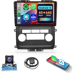 4G+64G Car Radio for Nissan Frontier Xterra 2009-2012, Rimoody Car Stereo Android 13 Carplay Andorid auto Mirror Link 9'' HD Touchscreen GPS Navigation WiFi Bluetooth FM/RDS EQ-32 SWC Backup Camera