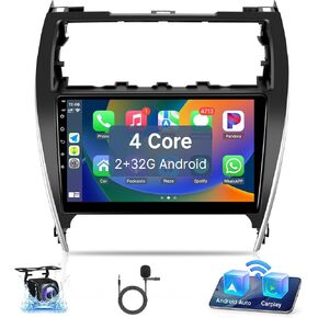 Leadfan Android Car Radio Stereo for Toyota Camry 2012 2013 2014 with Wireless CarPlay Android Auto, 10.1'' Touchscreen Buit-in WiFi BT5.1 GPS Navigation Backup Camera(Fit for Fcatory Large Screen)