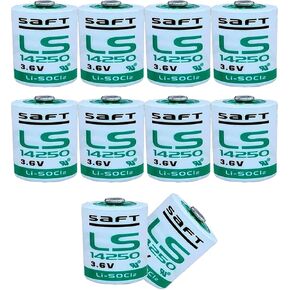 (10 Pack LS14250 3.6V 1200mAh C 1/2 AA Lithium-Thionyl Chloride Battery for LS 14250 3.6 Volt Lithium Battery for LS14250 1/2 AA 3.6v Lithium Battery