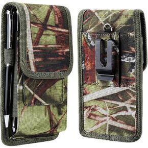 Camo Cell Phone Holster Case Belt Clip Pouch Holder for Samsung Galaxy S23 FE, S23 Ultra, A54 A53 A52 A51 A50 A24 A34 A33 A32 A30 A20, S20 FE, Google Pixel 6, 7 Pro, 8 Pro, iPhone 15 Pro Max, 15 Plus