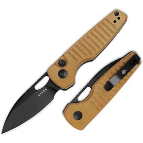 Kizer Parakeet EDC Pocket Knife, 2.46" Nitro-V Blade Folding Knife with Micarta Handle, Thumb Hole Opener Small EDC Knives for Men Women Camping Hunting V2706A3