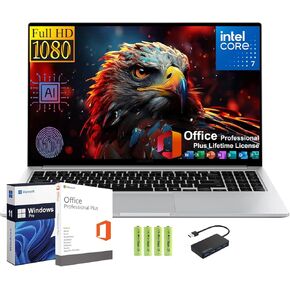 Samsung Galaxy Book4 AI Business Laptop [windows 11 Pro], 15.6" FHD, Intel 10-Core 7-150U, 16GB RAM, 1TB SSD, Lifetime Microsoft Office, Backlit KB, Fingerprint, RJ-45, 15Hrs Battery Life, Hub+Battery