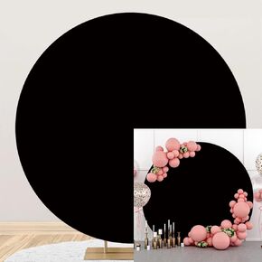 YongFoto 8x8ft White Round Backdrop Cover Polyester Circular White Fabric Solid Color Professional Photography Background Birthday Party Cake Table Decor Supplies Portrait Photo Booth Studio Props